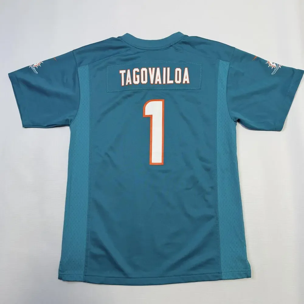 Miami Dolphins Jersey Boys XL Blue NFL Football Nike Tagovailoa 1 On Field